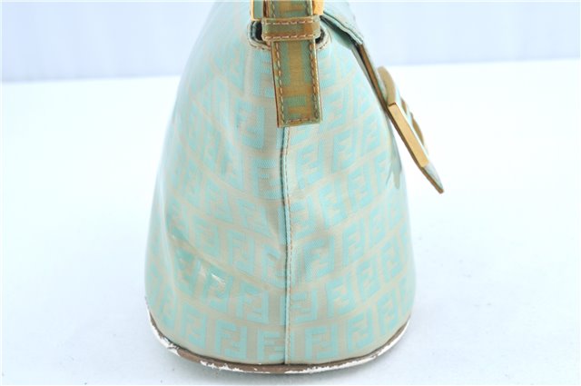 Authentic FENDI Zucchino Shoulder Hand Bag PVC Leather Light Blue H8881