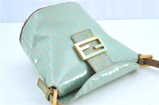 Authentic FENDI Zucchino Shoulder Hand Bag PVC Leather Light Blue H8881