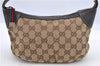 Auth GUCCI Web Sherry Line Hand Bag Pouch GG Canvas Leather 224093 Brown H8888