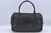 Authentic Burberrys Vintage Leather Hand Bag Black H8892