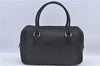 Authentic Burberrys Vintage Leather Hand Bag Black H8892