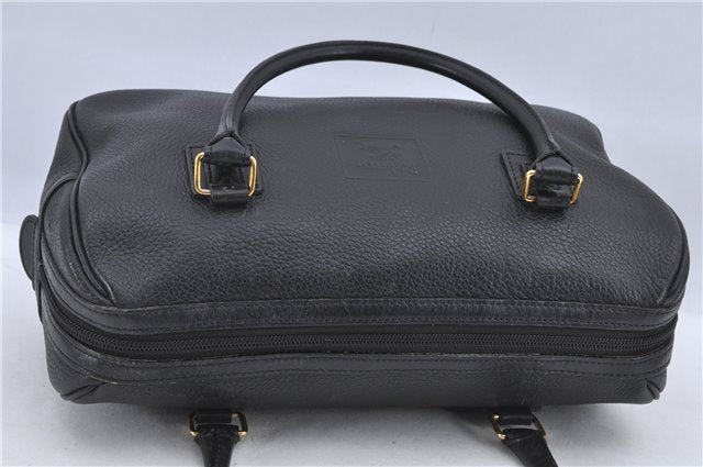 Authentic Burberrys Vintage Leather Hand Bag Black H8892