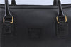 Authentic Burberrys Vintage Leather Hand Bag Black H8892