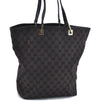 Authentic GUCCI Shoulder Tote Bag GG Canvas Leather 0021098 Black H8904