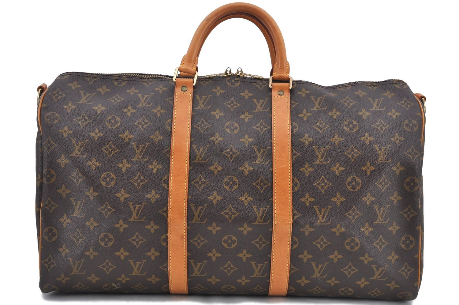 Auth Louis Vuitton Monogram Keepall Bandouliere 50 Boston Bag M41416 LV H8919