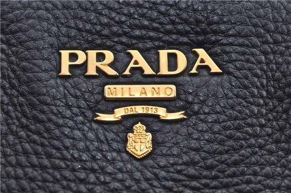 Authentic PRADA Leather 2Way Shoulder Cross Body Hand Bag Black H8926