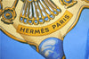 Authentic HERMES Carre 90 Scarf "Soleil de Soie" Silk Navy Blue Box H8931