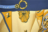 Authentic HERMES Carre 90 Scarf "Soleil de Soie" Silk Navy Blue Box H8931