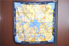 Authentic HERMES Carre 90 Scarf "Soleil de Soie" Silk Navy Blue Box H8931