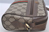 Auth GUCCI Web Sherry Line Shoulder Cross Bag GG PVC Leather Brown Junk H8932