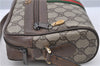 Auth GUCCI Web Sherry Line Shoulder Cross Bag GG PVC Leather Brown Junk H8932