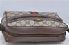 Auth GUCCI Web Sherry Line Shoulder Cross Bag GG PVC Leather Brown Junk H8932