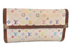 Louis Vuitton Monogram Multicolor Portefeuille International Wallet White H8933