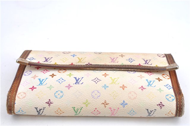 Louis Vuitton Monogram Multicolor Portefeuille International Wallet White H8933