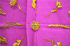 Authentic HERMES Carre 90 Scarf "Clip" Silk Purple H8935