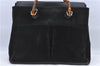 Authentic GUCCI Bamboo Hand Bag Suede Leather Black H8937