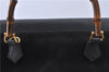 Authentic GUCCI Bamboo Hand Bag Suede Leather Black H8937