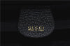 Authentic GUCCI Bamboo Hand Bag Suede Leather Black H8937