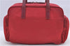 Authentic PRADA Nylon Leather Shoulder Tote Bag Red H8938