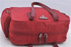 Authentic PRADA Nylon Leather Shoulder Tote Bag Red H8938