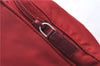 Authentic PRADA Nylon Leather Shoulder Tote Bag Red H8938