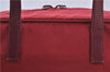 Authentic PRADA Nylon Leather Shoulder Tote Bag Red H8938