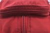 Authentic PRADA Nylon Leather Shoulder Tote Bag Red H8938