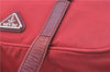 Authentic PRADA Nylon Leather Shoulder Tote Bag Red H8938