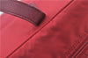 Authentic PRADA Nylon Leather Shoulder Tote Bag Red H8938