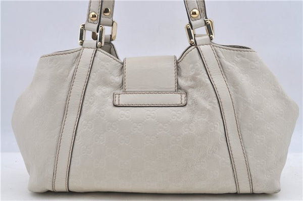 Authentic GUCCI Micro GG Guccissima Leather Shoulder Bag 211937 White H8942