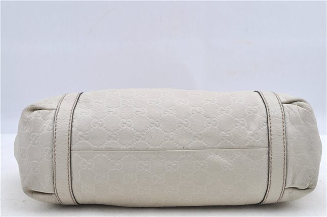 Authentic GUCCI Micro GG Guccissima Leather Shoulder Bag 211937 White H8942