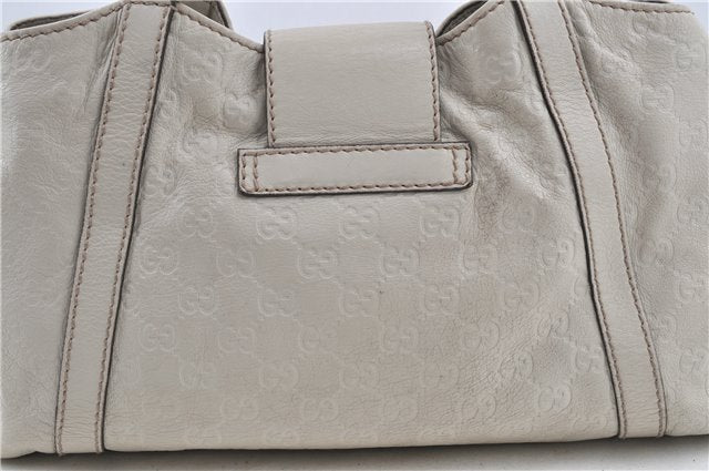 Authentic GUCCI Micro GG Guccissima Leather Shoulder Bag 211937 White H8942