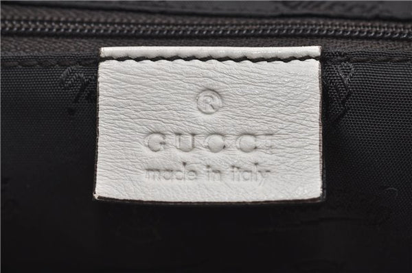 Authentic GUCCI Micro GG Guccissima Leather Shoulder Bag 211937 White H8942