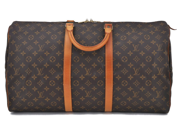 Authentic Louis Vuitton Monogram Keepall 55 Boston Bag M41424 LV H8956