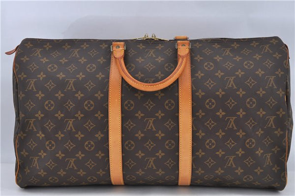 Authentic Louis Vuitton Monogram Keepall 55 Boston Bag M41424 LV H8956