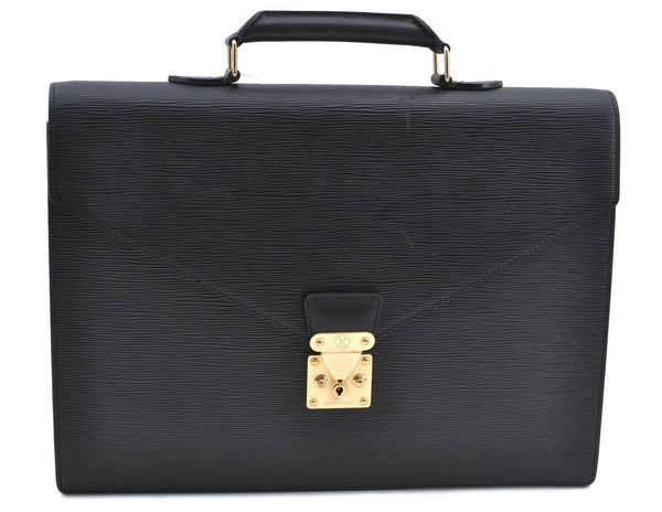 Authentic Louis Vuitton Epi Serviette Conseiller Black Briefcase M54422 LV H8960