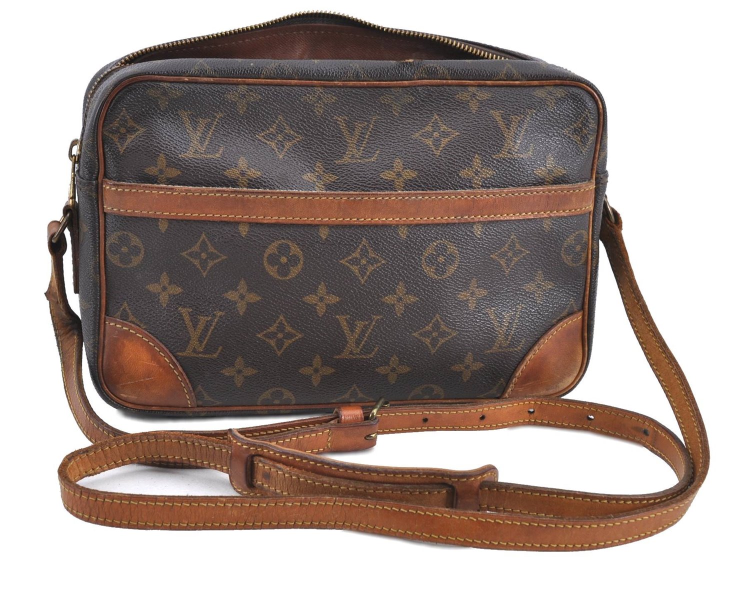 Auth Louis Vuitton Monogram Trocadero 27 Shoulder Cross Body Bag M51274 LV H8961