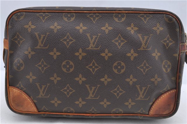 Authentic Louis Vuitton Monogram Compiegne 28 Clutch Hand Bag M51845 LV H8977