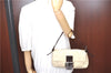 Auth FENDI Zucca Mamma Baguette Shoulder Hand Bag Canvas Leather Ivory H8981