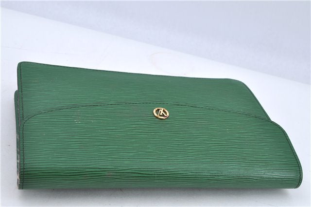 Authentic Louis Vuitton Epi Montaigne 27 Clutch Bag Green M52654 LV H8990