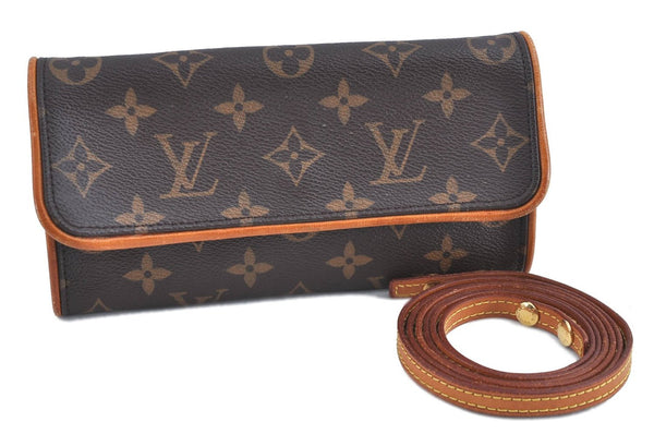 Authentic Louis Vuitton Monogram Pochette Twin PM Shoulder Bag M51854 LV H8998