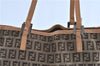 Authentic FENDI Zucchino Hand Tote Bag Canvas Leather Brown H9007