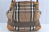 Authentic BURBERRY Nova Check Canvas Leather 2Way Shoulder Hand Bag Beige H9012