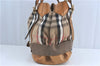 Authentic BURBERRY Nova Check Canvas Leather 2Way Shoulder Hand Bag Beige H9012