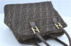 Authentic FENDI Zucca Hand Bag Canvas Leather Brown H9014