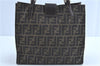 Auth FENDI Zucca Mamma Baguette Shoulder Tote Bag Canvas Leather Brown H9015