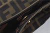 Authentic FENDI Zucca Hand Tote Bag Canvas Brown H9016