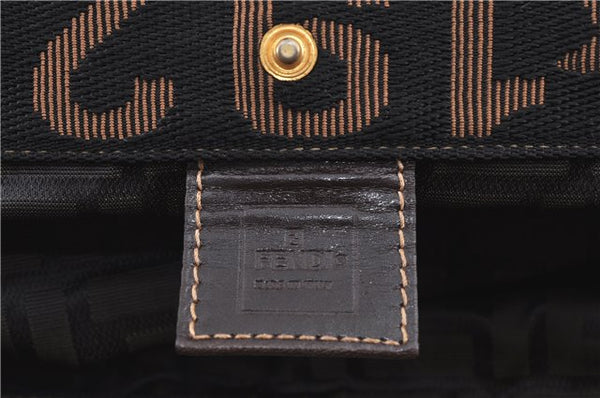 Authentic FENDI Zucca Hand Tote Bag Canvas Brown H9016