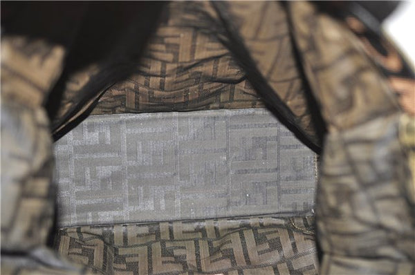 Authentic FENDI Zucca Hand Tote Bag Canvas Brown H9016