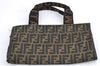 Authentic FENDI Zucca Hand Tote Bag Canvas Brown H9016